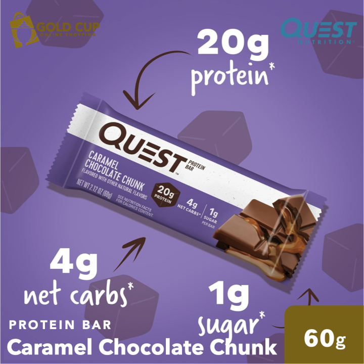 Quest Nutrition Caramel Chocolate Chunk Protein Bars 60g (High Protein ...