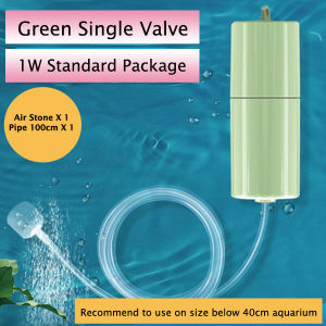 Aquarium USB Air Pump Portable Compact Design Easy Carry Ultra Quiet Air Pump for Fish Tank with Hanging Buckle and Adjustable Valve 1 to 2 Way Oxygen Supply  Twin Valve or Single Valve 4 Colors Support with Powerbank and Direct Power