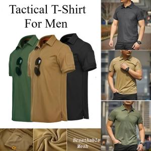 ZITY Mens Tactical Polo Shirt Quick Dry Combat Shirt Military Grade Moisture Wicking Stand Collar Training Tee