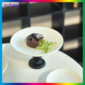 xuhaiy 1 cái Nhà búp bê mô hình thu nhỏ khay mô hình bữa ăn nhỏ Tấm cao chân trái cây đồ chơi phụ kiện tự làm