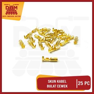 Skun Kabel Bulat Cewek Harga Per Pak Isi 25 (PSP) Scuun Bundar Tabung Female Untuk Soket 2 Kabel