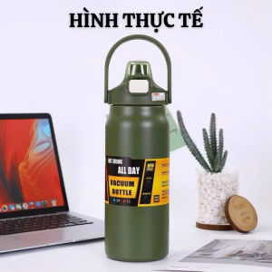 Bình giữ nhiệt thể thao VACUUM BOTTLE Inox 304 2 lớp cách nhiệt có ống hút tiện lợi dung tích 1500ml