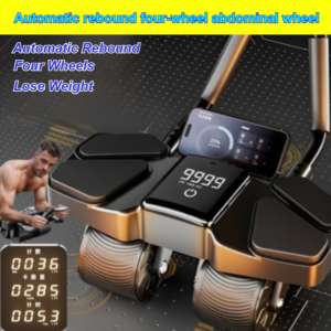 ✨Effective abdominal muscle training✨New automatic rebound four-wheel abdominal exercise roller/fitness exercise equipment/home exercise