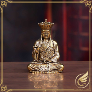 Decor Mini Tượng Đồng Phật Giáo Địa Tạng Vương Bồ Tát Ngồi Thiền Trang Trí Tiểu Cảnh Thờ Tự - Đồ Đồng Thuận Tâm