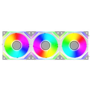 3 Pack No Wire Connection PC Case Fan with Controller 12cm Cooling Slient Fan 4-Pin PWM Control 5V 3Pin ARGB For Water Cooling