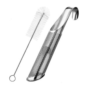 Professional Teas Infuser And Brush Set Stainless Steels Fine Net Strainer Hanging Hook Handle Design For Hot Beverages