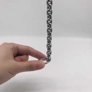 50-75CM Strong Solid Stainless Steel 304 Dog Chain Leash Dog Collar Stainless P Chain Special for Small Middle Giant Dogs2026