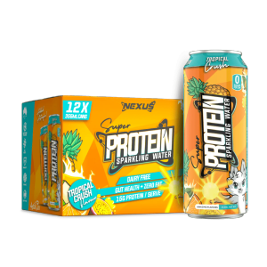 NEXUS Super Protein Water Sparkling / Pre Workout Energy Drink RTD Shake 355mlx12 Carton Zero Sugar