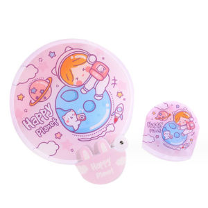 Collapsible Fan Creative Summer Small Fresh Cute Cartoon Portable Cool Fan Hand Fan Round Plastic Pocket Fan