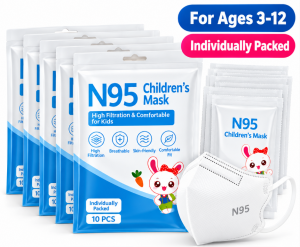Kids N95 Mask Haze PM2.5 Protection Children Face Mask 5 Layer Anti Dust Breathable Individually Packed 10PCS SG