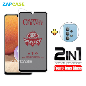 PAKET 2in1 Anti Gores Layar Privacy Samsung A32 4G Free Tempered Glass Camera Lens