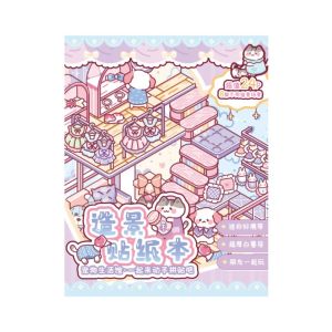 WLVYH 3D Landscape Sticker Book Zoo Visual Stacking Miniature Scene Collection Creative 8 Scenes Miniature Scene Collage For Adults