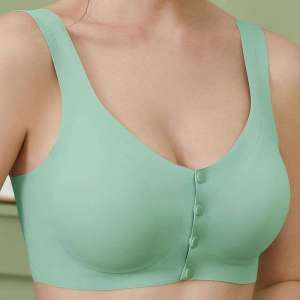 Ok Bra Nursing Bra Pregnant Womens Underwear During Pregnancy Postpartum Breastfeeding Front Buckle Latex Gather No Steel Ring Bra
