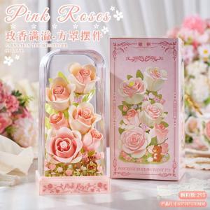 Sakura Tree House Flower Bricks Set cute cartoon Building Blocks with PVC Cover DIY Toys for Girls