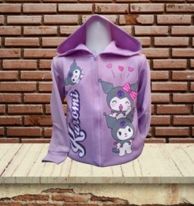 JAKET ANAK PEREMPUAN KUROMI ZIPPER ANAK CEWE UMUR 1-12TAHUN