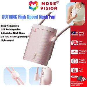 SOTHING High Speed Neck Fan Ice Cube 3000mAh DSHJ-S-2421A Clip-on Waist Cooling Fan Hanging Stand Kipas Mini Powerful