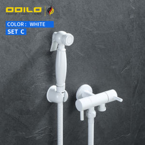 ODILO Brass Bathroom rose gold toilet bidet spray shattaf set Handheld shower three away Valve Cleaning water tap faucet