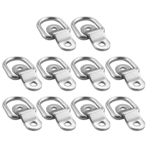10Pcs Cargo Lashing Mount D Ring Staple Cleat Tie Down Ring Trailers for Trucks Horsebox Ropes