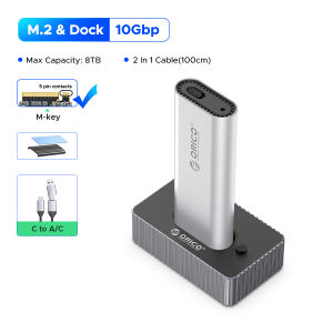 Orico M.2 NVME SATA Docking Station 2 in 1 Cable USB3.2 10Gpbs Super Speed 8TB Large Capacity Type C For Desktop Laptop
