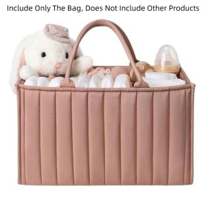 K0K4DQ Large Capacity Baby Diaper Organizer Multi-Pocket Floral Beige Nursery Storage Basket Stylish Design Portable Foldable Mommy Bag Baby Shower Gift
