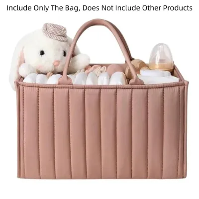 CHENJIE Large Capacity Baby Diaper Organizer Multi-Pocket Floral Beige Diaper Storage Bag Stylish Design Multifunctional Nursery Storage Basket Baby Shower Gift