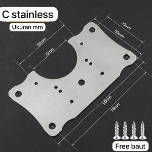 PAPAN PLAT BRACKET ENGSEL STAINLESS/BAJA PERBAIKI PINTU LEMARI RUSAK BAHAN TEBAL BONUS BAUT ANTI KARAT TAHAN PAKAI