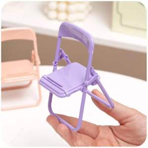 เก้าอี้ขนาดเล็ก ที่วางโทรศัพท์มือถือ พับได้ สร้างสรรค์ เดสก์ทอป ขาตั้งโทรศัพท์มือถือ อเนกประสงค์ สีมาการอง