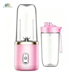 Electric 6 Blades Juice Blender with Sports Cup Rechargeable Ice Crush Cup 400ml Small Travel Juicer Cups For Home Kitchen Food Processor [Winnereco Lifestyle]