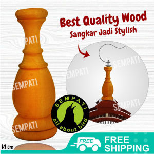 SEMPATI Pion Kayu PCMI Mentah Sangkar Pleci Pion Sangkar Kandang Burung Pleci Mentahan Polos Aksesoris Gantungan Sangkar Kandang Pleci Ciblek Bulat Kotak