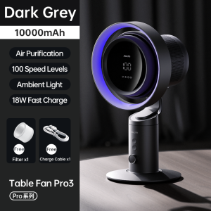 JisuLife Table Fan Pro 3 Air Purification 100 Levels Adjustable Led Display Timeable Household Office