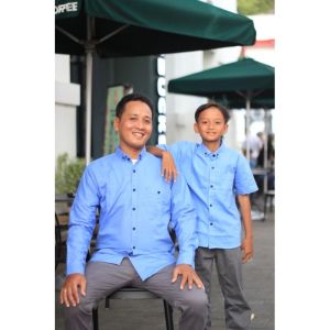 kemeja couple polos3 macam ( ayahkkadik ) lengan panjang murah berkualitas .