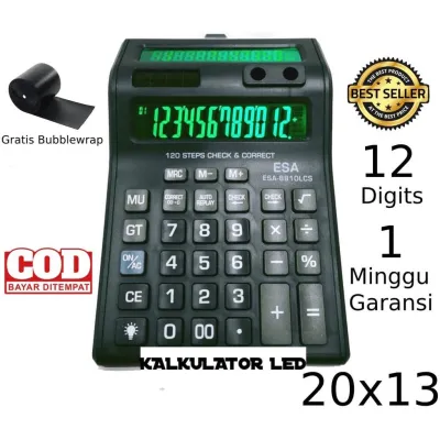 KALKULATOR LED 12 DIGIT ESA-8882 LCS KALKULATOR DAGANG LED 12 DIGIT ESA 8882