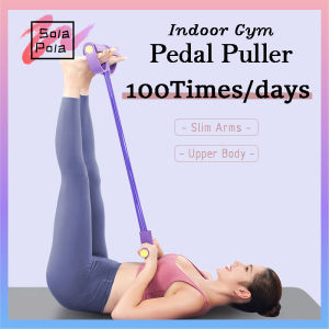 Sola_Pola Indoor Fitness Gum 4 Tube Multi Function Tension Rope Strong Fitness Resistance Bands Latex Pedal Ankle Puller Exerciser Sit-up Pull Rope Expander Elastic Bands Yoga Fitness Equipment Pilates Workout