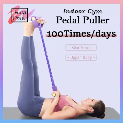 Sola_Pola Indoor Fitness Gum 4 Tube Multi Function Tension Rope Strong Fitness Resistance Bands Latex Pedal Ankle Puller Exerciser Sit-up Pull Rope Expander Elastic Bands Yoga Fitness Equipment Pilates Workout