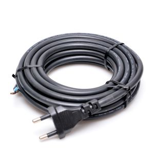 สายไฟพร้อมปลั๊ก VCT 2x1/2x1.5 sq.mm. มาตรฐาน มอก. 11-2553 ทองแดงแท้ 100% ปลั๊ก 2 ขา ขากลม หุ้มฉนวน สำหรับเปลี่ยนสาย/DIY (3ม. / 5ม.)