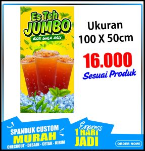 Banner Es Teh Jumbo Spanduk Es Teh Jumbo 100x50cm COD / Banner Es Teh Jumbo Spanduk Es Teh Jumbo 100x50cm COD
