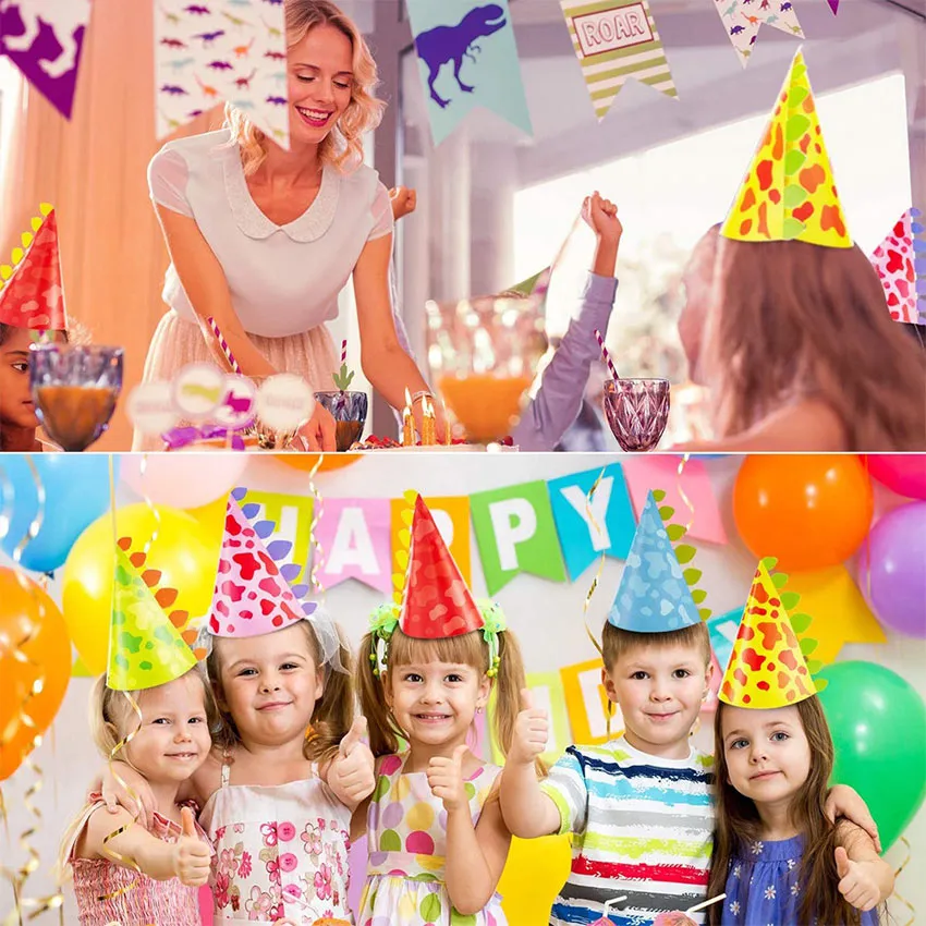Local delivery】 10pcs/set Party Hat Celebration Dinosaur Party