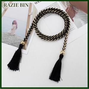 RAZIE BIN Phụ Nữ Tua Mỏng Eo Chuỗi Váy Trang Trí Nội Thất Dây Đeo Thắt Lưng Dây Thừng Thắt Nút Hỗn Hợp Màu Sắc Bện Nữ Vành Đai Thắt Lưng