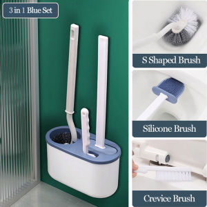 3 In 1 Toilet Brush Cleaner Set Wall-mounted Toilet Brush With Long Handle Toilet Cleaner Brush With Holder