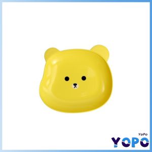 YoPo Cute Bears Plate Reusable Plastic Breakfast Salad Yogurt Bowl Household Table Bone Spitting Plate