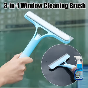 3 In 1 Window Cleaning Brush Cleaning Wiper with Spray Bottle Household Glass Wiper Squeegee Tools Car Window Cleaning Brush