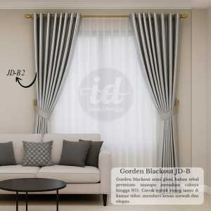 Gorden Blackout Jendela / Pintu - Tirai Ruang Tamu / Kamar Semi Glosi Elegan Anti Silau