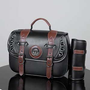 Waterproof PU Leather Motorcycle Saddlebags Vintage Styles Motorbike Side Bag Easy Install Saddlebag Suitable for Bike