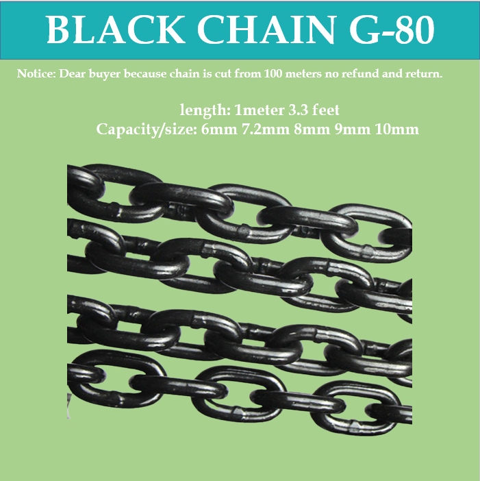 Choice Tools G80 Black Chain 1m 3.3 feet 6mm-10mm High Strength Chain ...