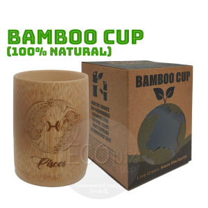 100% Natural Bamboo Cup with Zodiac Sign Engraving - ECO Friendly Gift & Present
