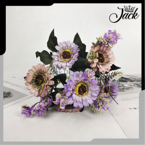 Bunga Garbera Panca Warna Cabang 6 - bunga Imitasi artificial kain untuk dekorasi wedding atau dekorasi pelaminan dan dekorasi kamar dekorasi rumah dekorasi cafe Import premium termurah artifisial palsu kain