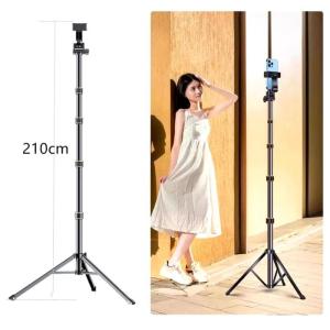 [ YM ACC ] Tripod Handphone 21 Meter 2in1 A1 + Pack / Tripod HP Portable Knob Small Gold Buckle Bracket Dapat Dilepas Untuk Menjadi Tongkat Selfie Multifungsi 210cm