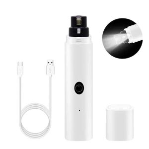 Quiet Electric Pet Nail Grinder Rechargeable Dog Cat Claw Trimmer LED Light Safety Guard Puppy Nail File Supplies h260520