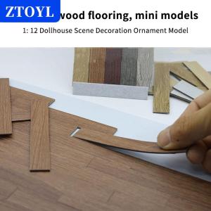 [COD] ZTOYL บอร์ดพื้นขนาดเล็ก10ชิ้นกระเบื้องปูพื้นบ้านตุ๊กตาพื้นไม้ขนาดเล็กสำหรับ1:12บ้านตุ๊กตาเฟอร์นิเจอร์ตกแต่งพื้นผนัง