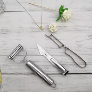 3Pcs/Set Stainless Steel Potato Cucumber Julienne Peeler Carrot Grater Feather Clip Fruit Peeler